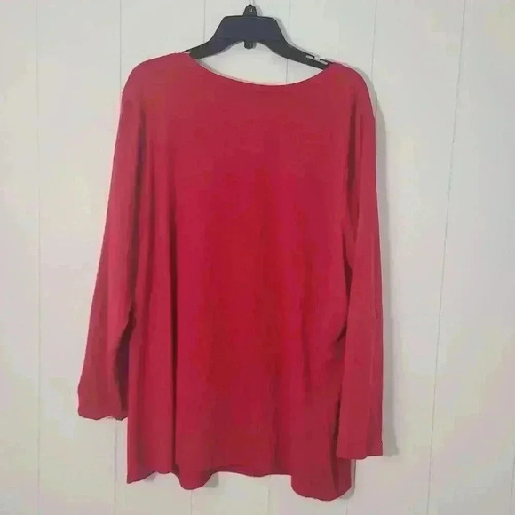 Catherines Beaded Christmas Tree Top Pullover Knit Red Holiday Size 1X - Picture 5 of 5